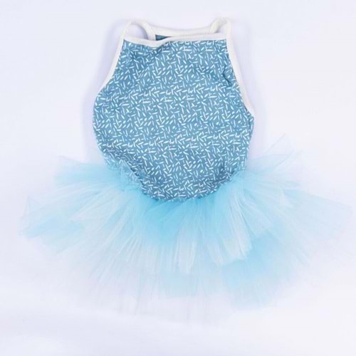 24310-PAWSTAR MAVİ POLKA-DOAT ELBİSE 5Lİ SET(S-M-L-L-XL)