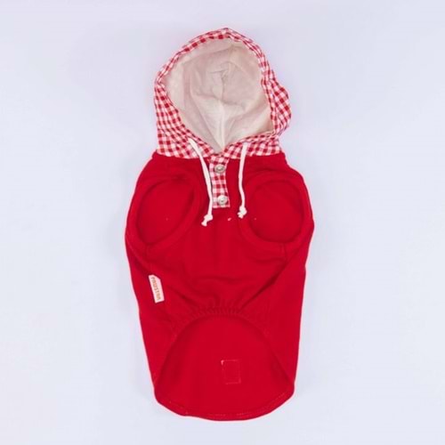 24819-PAWSTAR KIRMIZI GİNGHAM KAPŞONLU POLO TİŞÖRT 5Lİ SET(S-M-L-XL-2XL)