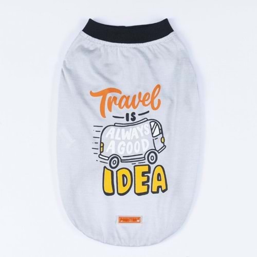 24859-PAWSTAR GRİ TRAVEL BÜYÜK TİŞÖRT 5Lİ SET(3XL-4XL-5XL-6XL-7XL)
