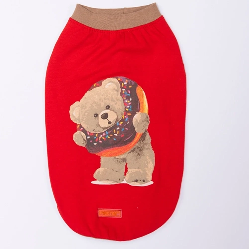 26807-PAWSTAR KIRMIZI DONUT TEDDY TİŞÖRT 6LI SET(S-M-L-L-XL-2XL)