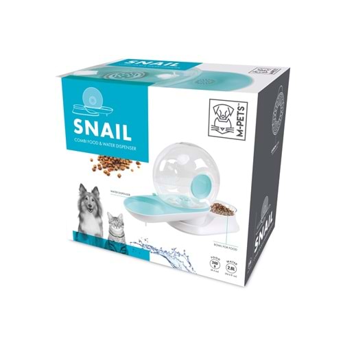 60501299 M-PETS SNAIL HAZNELİ SU ve MAMA KABI BLUE 2800ML-240GR