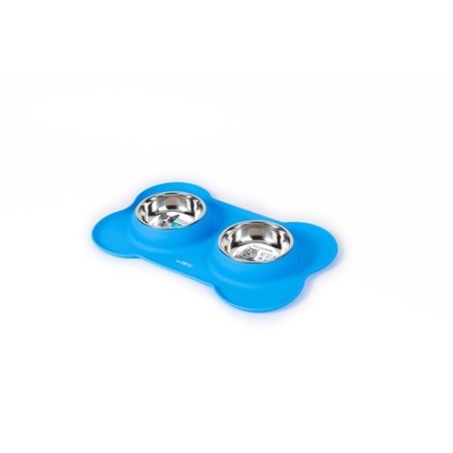 60530999 M-PETS DUET SILICONE MAT MAMA KABI BLUE 2X400ML