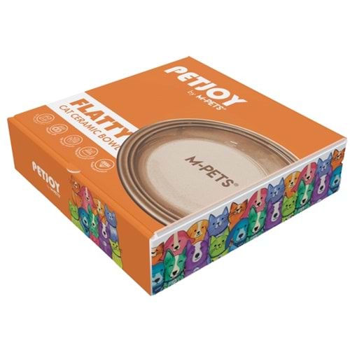 60566799 M-PETS PETJOY FLATTY SERAMİK MAMA KABI BROWN 250ML
