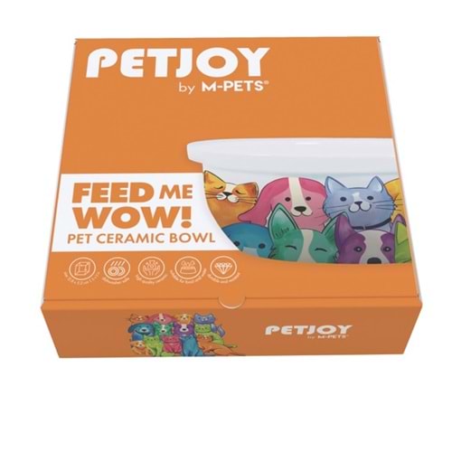 60566999 M-PETS PETJOY FEEDME BOWL SERAMİK MAMA KABI MİX COLOR 300ML