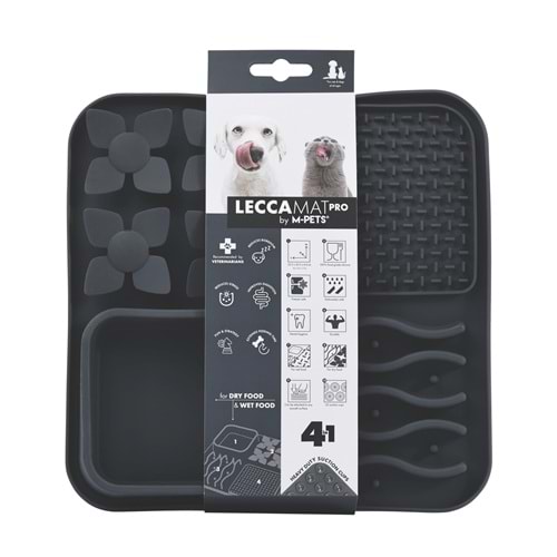 60570008 M-PETS LECCA PRO 4İN1 YAVAŞ BESLENME ve YALAMA MATI BLACK
