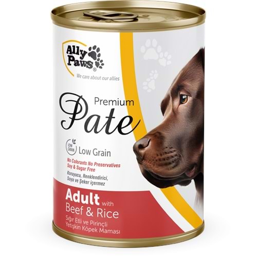 AP022 ALLY PAWS PATE SIĞIR ETLİ KÖPEK KONSERVE 400GR 12Lİ