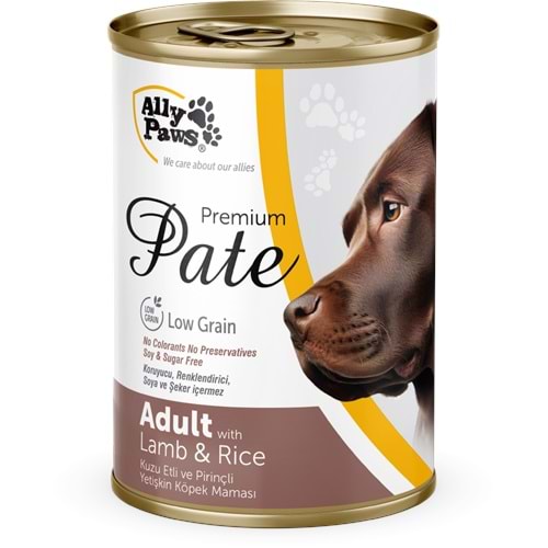 AP023 ALLY PAWS PATE KUZU ETLİ KÖPEK KONSERVE 400GR 12Lİ