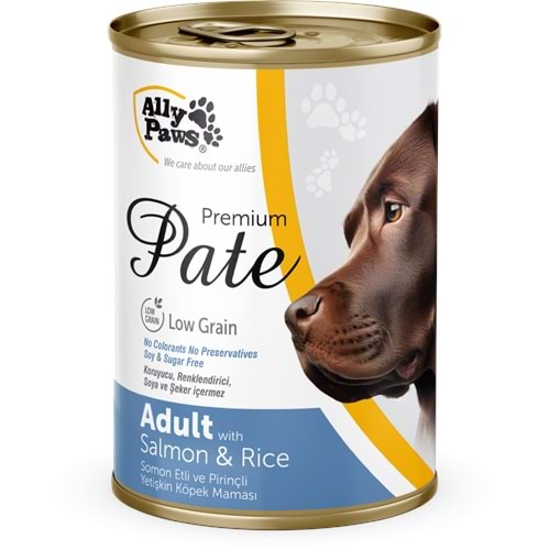 AP024 ALLY PAWS PATE SOMONLU KÖPEK KONSERVE 400GR 12Lİ