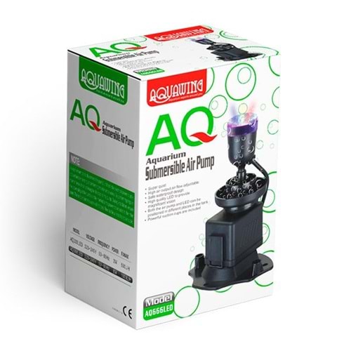 AQ666LED-AQUAWING LEDLİ DALGIÇ HAVA MOTORU 6W 1000L/H