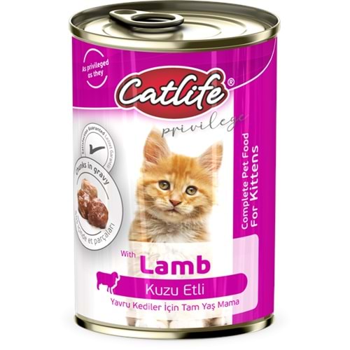 CLF11-CATLİFE KİTTEN KUZU ETLİ KONSERVE 400GR 12Lİ