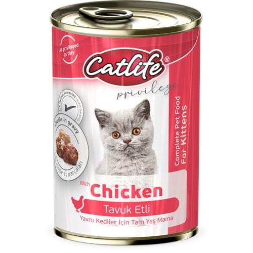 CLF12-CATLİFE KİTTEN TAVUK ETLİ KONSERVE 400GR 12Lİ