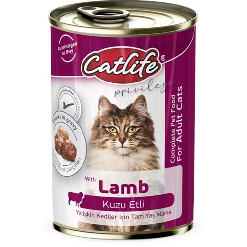 CLF13-CATLİFE KUZU ETLİ KEDİ KONSERVE 400GR 12Lİ