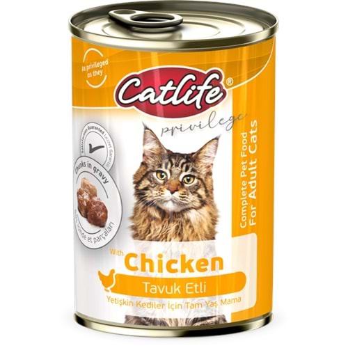 CLF14-CATLİFE TAVUK ETLİ KEDİ KONSERVE 400GR 12Lİ