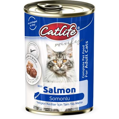 CLF16-CATLİFE SOMONLU KEDİ KONSERVE 400GR 12Lİ