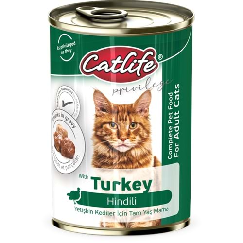CLF17-CATLİFE HİNDİLİ KEDİ KONSERVE 400GR 12Lİ