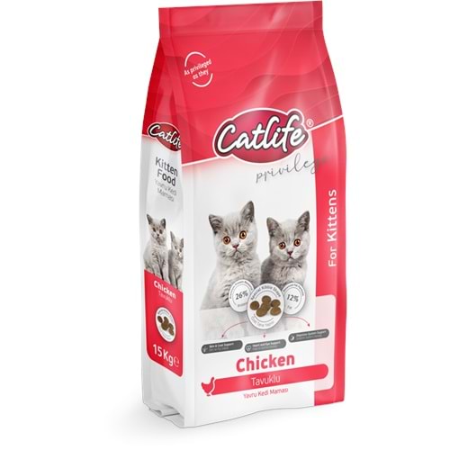 CLFD01-CATLİFE TAVUKLU KİTTEN YAVRU KEDİ MAMASI 15+1KG