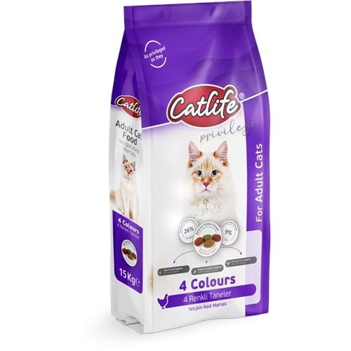 CLFD04-CATLİFE TAVUKLU MULTİCOLOR YETİŞKİN KEDİ MAMASI 15+1KG