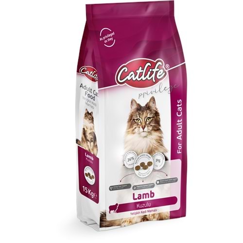 CLFD05-CATLİFE KUZUETLİ YETİŞKİN KEDİ MAMASI 15+1KG