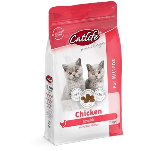 CLFD07-CATLİFE TAVUKLU KİTTEN YAVRU KEDİ MAMASI 1KG