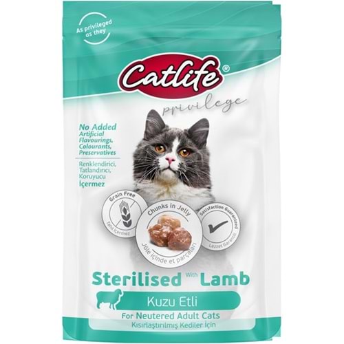 CLFW-27 CATLİFE KUZU ETLİ STERİLİSED POUCH 85GR 24LÜ