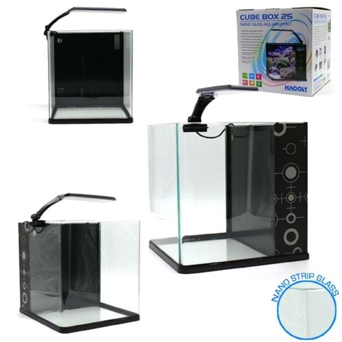 HAQOS CUBE BOX 25 LED AYDINLATMALI NANO AKVARYUM 25,5X27X27CM