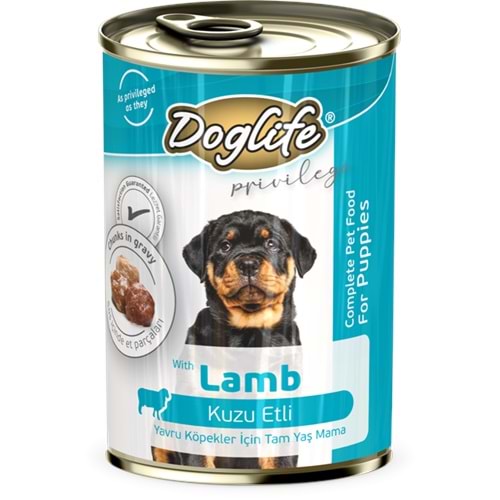 DLF11-DOGLİFE PUPPY KUZU ETLİ KÖPEK KONSERVE 400GR 12Lİ