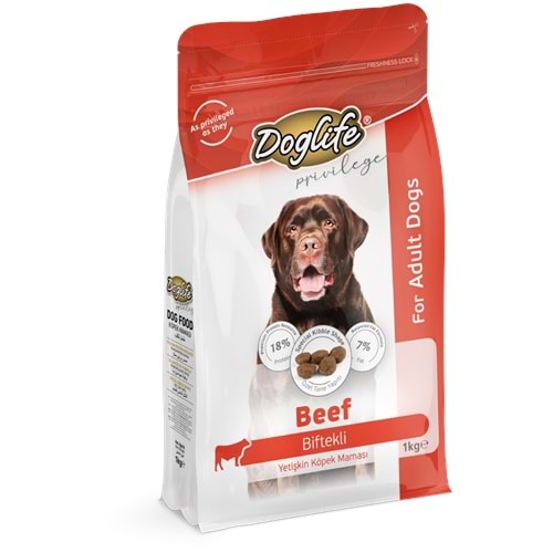 DLFD06-DOGLİFE BİFTEKLİ YETİŞKİN KÖPEK MAMASI 1KG
