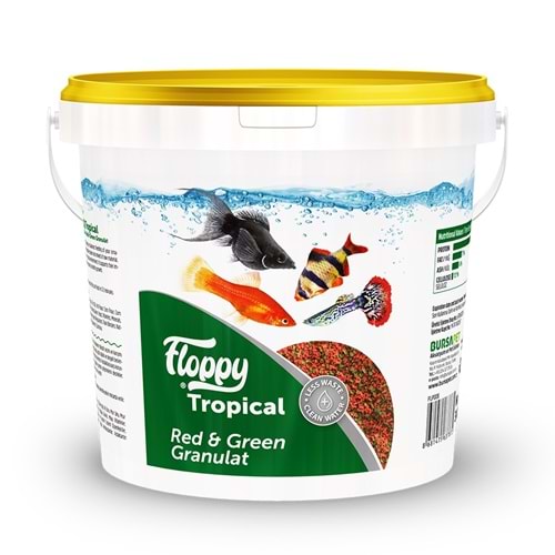 FLP006-FLOPPY TROPICAL RED&GREEN GRANULAT 3KG KOVA