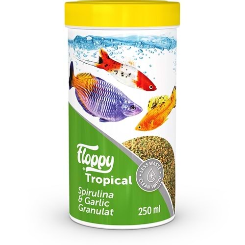 FLP011-FLOPPY TROPICAL SPIRULINA&GARLIC GRANULAT 250ML