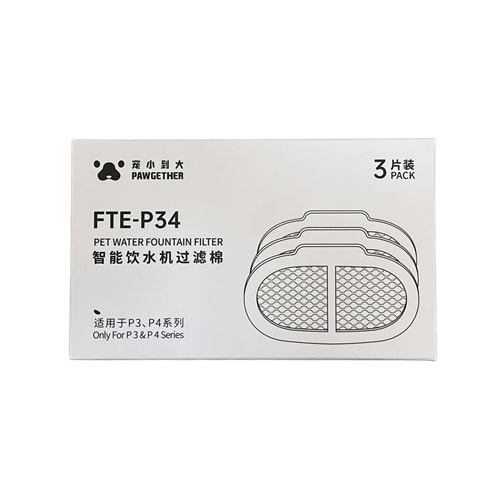 PAWGETHER FTE-P34 PURE 3S-4S OTOMATİK SU SEBİLİ İÇİN YEDEK FİLTRE KARTUŞU 3LÜ