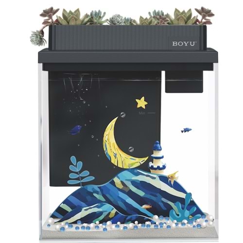 GR-MINIS BOYU MİNİ AKVARYUM BLACK 9L WİFİ VERSİYON