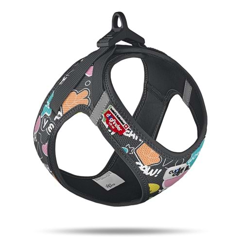 PN3512-VEST HARNESS CURLI CLASP AIR-MESH LE25 COMIC BLACK 2XS
