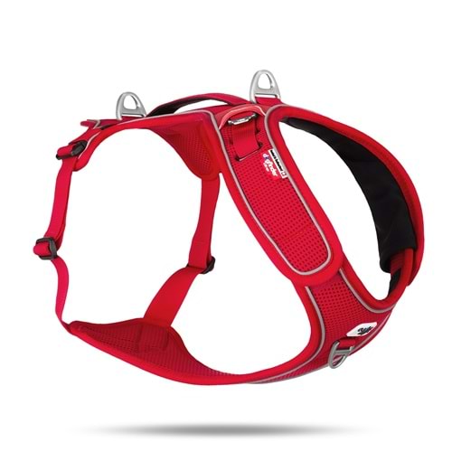 SU3590-CURLI BELKA HARNESS ADJUSTABLE NECK RED 4XL