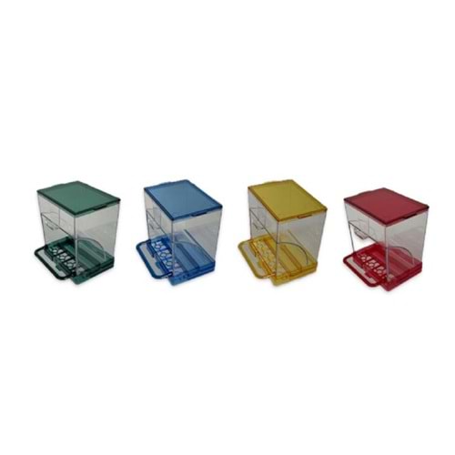 07676-BİRDLİFE AKILLI YEMLİK ŞEFFAF MİX COLOR 4LÜ PAKET