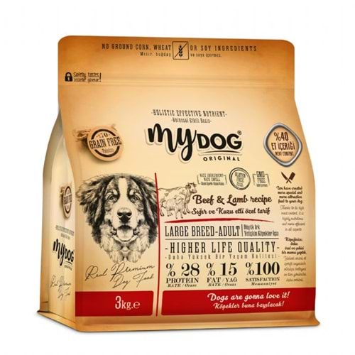 MYDOG SIĞIR ve KUZUETLİ YETİŞKİN KÖPEK MAMASI 3KG
