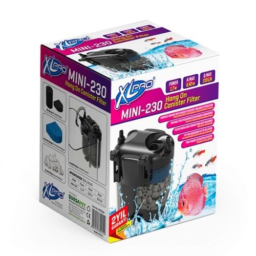 XLPRO MINI-230 MİNİ DIŞ FİLTRE 210L/H (DOLU)
