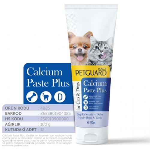 YNC-4085 PETGUARD CALCİUM PASTE KEDİ ve KÖPEKLER İÇİN 100ML