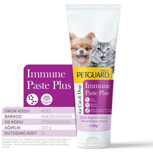YNC-4092 PETGUARD IMMUNE PASTE PLUS KEDİ ve KÖPEKLER İÇİN 100ML