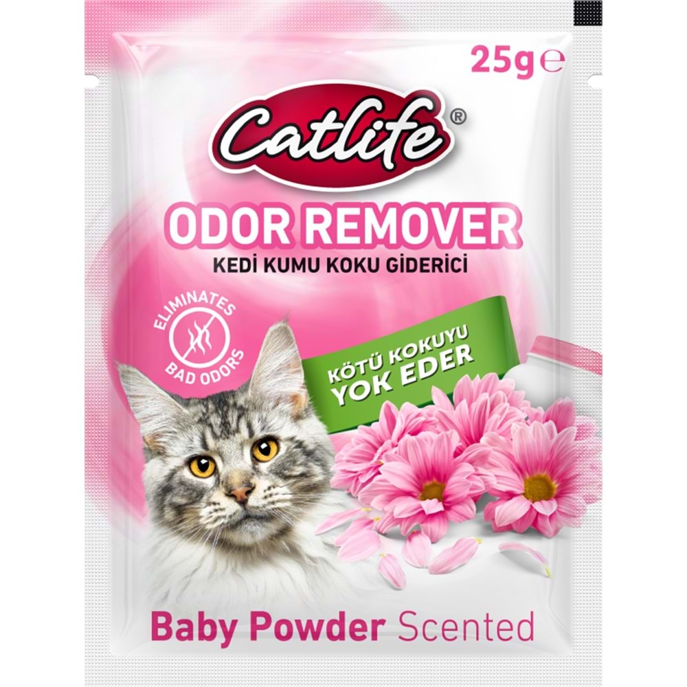 204055-CATLİFE KEDİ KUMU KOKU GİDERİCİ BEBEK PUDRALI 25GR 15Lİ