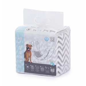 10116299 M-PETS DIAPERS ERKEK KÖPEKLER İÇİN KÜLOT (M) 12Lİ