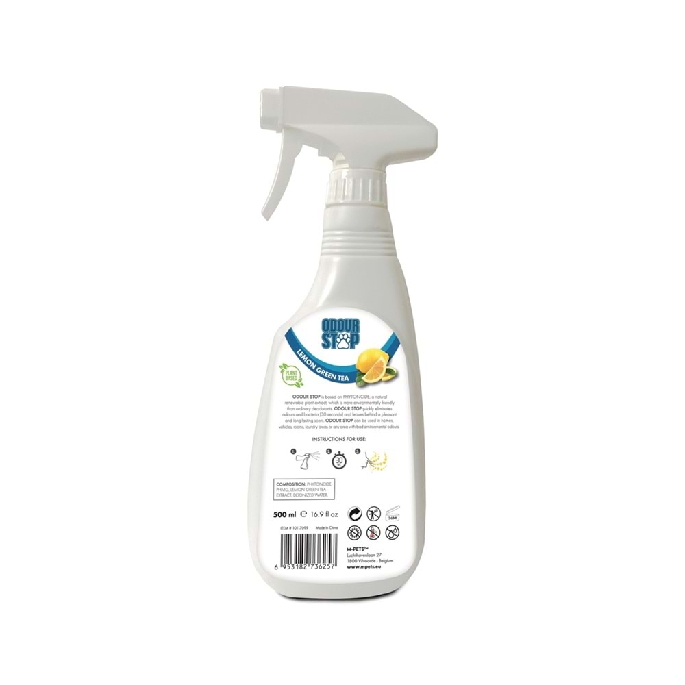 10117099 M-PETS ODOUR STOP DEODORANT SPRAY LEMON GREEN TEA 500ML