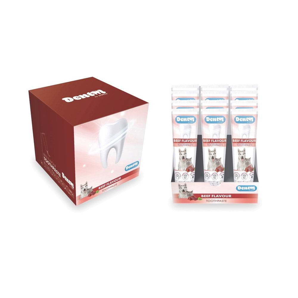 10118099 M-PETS KÖPEKLER İÇİN BİFTEK AROMALI DİŞ MACUNU 100GRX12Lİ SET