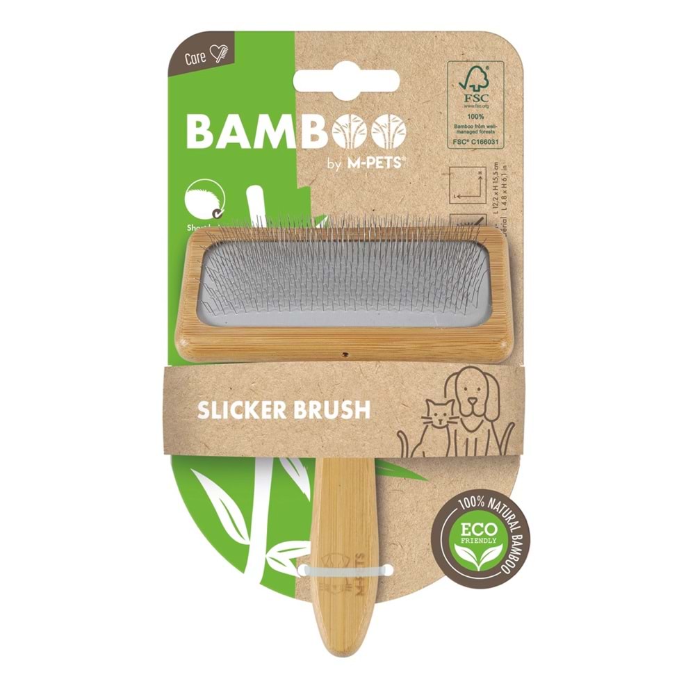 10119399 M-PETS BAMBOO İNCE TELLİ FIRÇA (L)