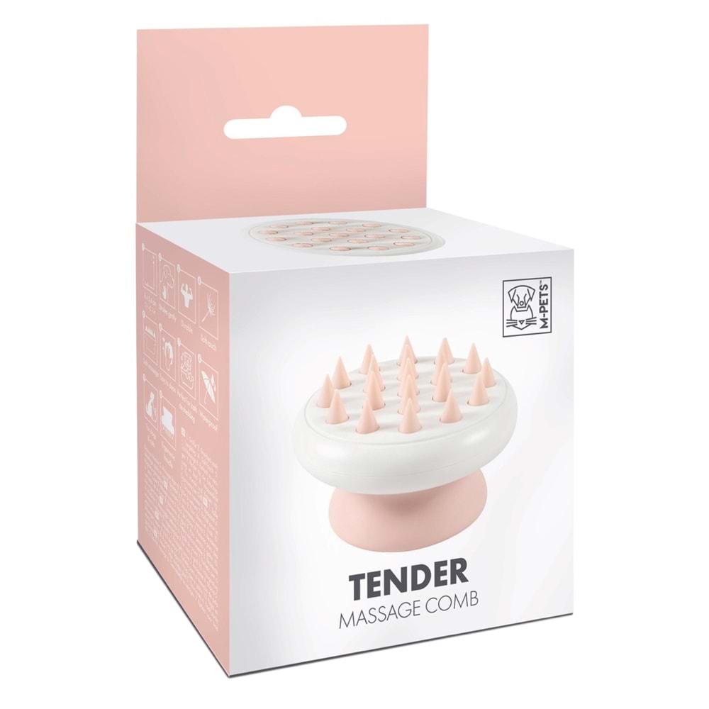 10122099 M-PETS TENDER DİKEN UCLU MASAJ FIRÇASI PİNK