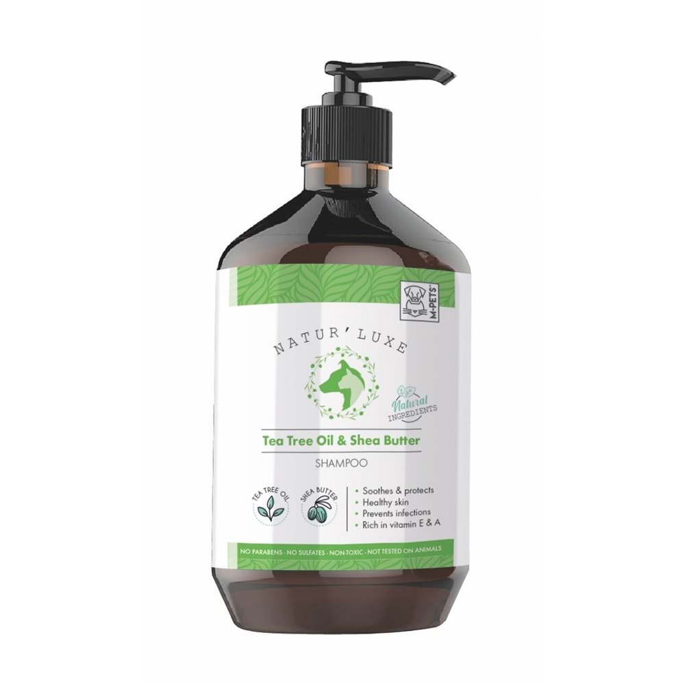 10123499 M-PETS NATURLUXE DOG SHAMPOO TEA TREE & SHEA BUTTER 500ML