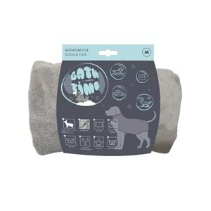 10126299 M-PETS BATH TİME KÖPEKLER İÇİN BORNOZ (M)
