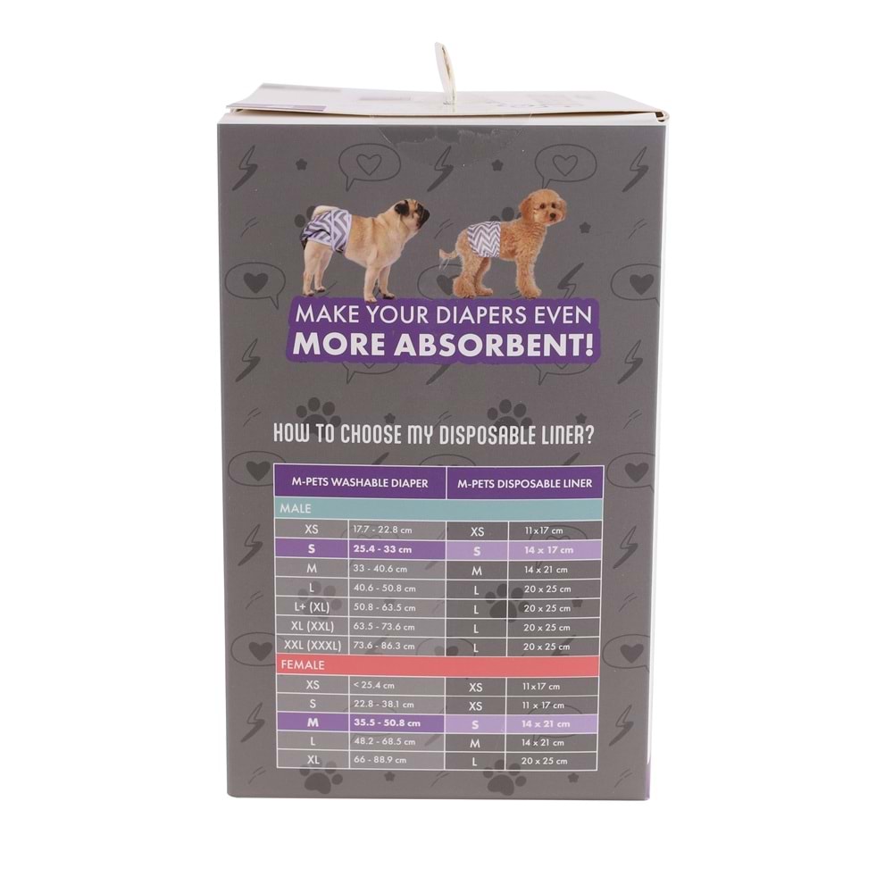 10129701 M-PETS KÖPEK KÜLOTLARI İÇİN TEK KULLANIMLIK EMİCİ PED (M) 24LÜ