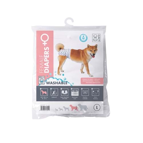 10169199 M-PETS DİŞİ KÖPEKLER İÇİN YIKANABİLİR KÜLOT (L)