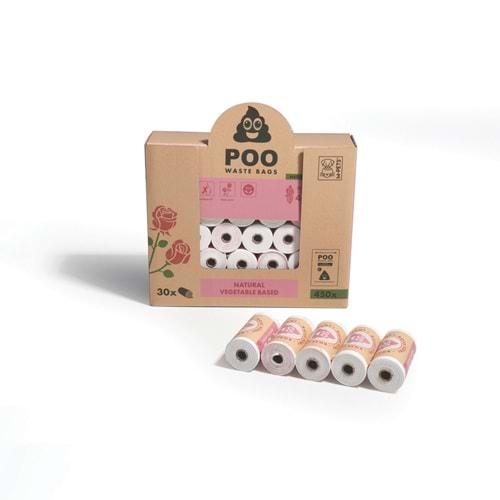 10170699 M-PETS POO DIŞKI POŞETİ 15 YAPRAK GÜL KOKULU 30LU PAKET