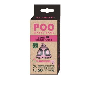 10171599 M-PETS POO 100% RECYCLED DIŞKI POŞETİ GÜL KOKULU 4X15 YAPRAK